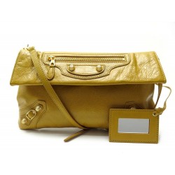 SAC A MAIN BALENCIAGA GIANT 12 ENVELOPE 327079 BANDOULIERE CUIR JAUNE BAG 1135€