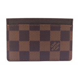 NEUF PORTE CARTE LOUIS VUITTON SIMPLE N61722 TOILE DAMIER EBENE CARD HOLDER 140€