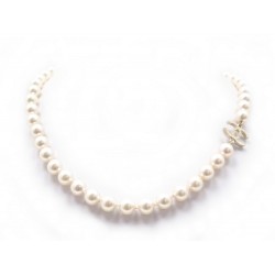 COLLIER CHANEL LOGO CC ET PERLES NACREES 60 CM BIJOU JEWEL PEARLS NECKLACE 660€