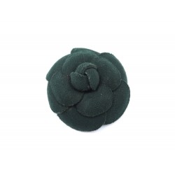 BROCHE CHANEL CAMELIA EN TISSU VERT + BOITE GREEN CANVAS FLOWER BROOCH 690€