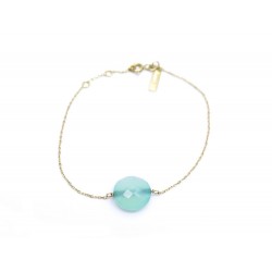 BRACELET MORGANNE BELLO FRIANDISE COUSSIN 1012YB1A195 OR JAUNE ET AMAZONITE 350€