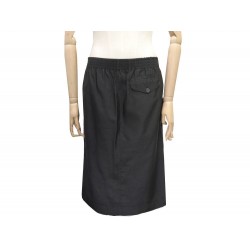 NEUF JUPE CHANEL P12600 T 40 M EN ACETATE NOIR NEW BLACK SYNTHETIC SKIRT 2200€