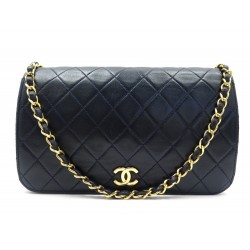 VINTAGE SAC A MAIN CHANEL TIMELESS EN CUIR MATELASSE BLEU LEATHER HAND BAG 4800€