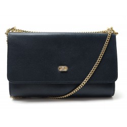 VINTAGE SAC A MAIN CELINE CUIR GRAINE BLEU MARINE 