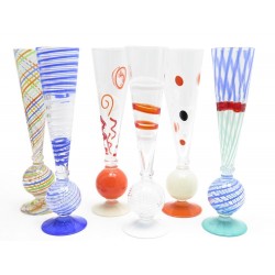 NEUF LOT DE 6 VERRES CALICE CARLO MORETTI FLUTES CHAMPAGNE CRISTAL MURANO 1788€