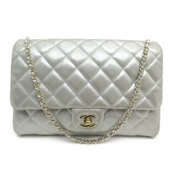 SAC A MAIN CHANEL TIMELESS CUIR ARGENT 