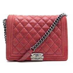 SAC CHANEL BOY CUIR ROUGE 