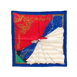 NEUF FOULARD HERMES SOUVENIRS DE PARIS GAVROCHE SOIE BLEU MCCONNICO SCARF 170€