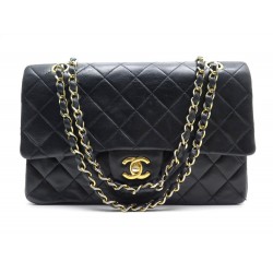 VINTAGE SAC A MAIN CHANEL TIMELESS BANDOULIERE CUIR NOIR LEATHER HAND BAG 4800€