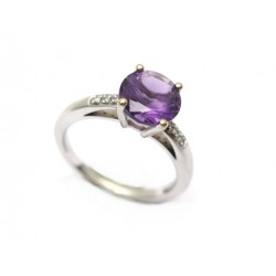 BAGUE MAUBOUSSIN UN GRAND MOT DE TENDRESSE T52 OR BLANC DIAMANTS AMETHYSTE 1495€