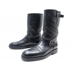 BOTTES A BOUCLES LOUIS VUITTON 8.5 42.5 EN CUIR DAMIER INFINI BOOTS BIKER 1050€