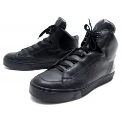 CHAUSSURES LOUIS VUITTON BASKETS SPEAKER SNEAKER 7.5 41.5 42.5 FR CUIR NOIR 720€