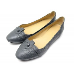 CHAUSSURES BALENCIAGA 312005 BALLERINES 39 EN CUIR GRIS GREY LEATHER SHOES 385€