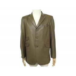 VESTE ARNYS T 52 L 3 BOUTONS BLOUSON EN CUIR MARRON BROWN LEATHER JACKET 4000€