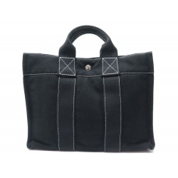 SAC A MAIN HERMES TOTO PM EN TOILE COTON NOIR BLACK CANVAS COTTON HAND BAG 800€