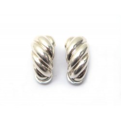 BOUCLES D OREILLE HERMES TORSADE ARGENT 