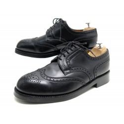 CHAUSSURES JM WESTON 589 DERBY TRIPLES SEMELLES 9.5E 43.5 CUIR NOIR SHOES 1100€