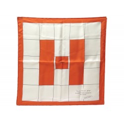 NEUF FOULARD HERMES MAISON SOUVENIR INAUGURATION 2001 GINZA GAVROCHE SOIE ORANGE