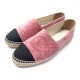 CHAUSSURES CHANEL LOGO CC G29762 ESPADRILLES 40 VELOURS ROSE CAMELIA SHOES 690€