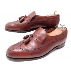 CHAUSSURES JOHN LOBB MOCASSINS A PAMPILLES 7E 41 CUIR MARRON LEATHER SHOES 1160€