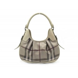 SAC A MAIN BURBERRY SMOKED CHECK BROOKLYN HOBO TRENCH TOILE & CUIR HANDBAG 780€