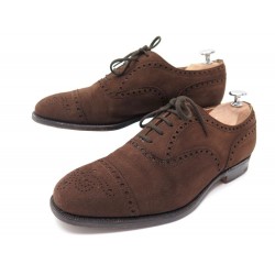 CHAUSSURES CHURCH'S DIPLOMAT 7F 41 RICHELIEU BOUT FLEURI DAIM MARRON SHOES 620€