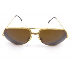 VINTAGE LUNETTES DE SOLEIL CARTIER TRINITY EN METAL DORE + ETUI SUNGLASSES 690€