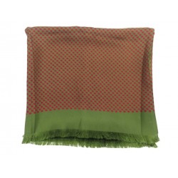 NEUF FOULARD HERMES ECHARPE CHALE SOIE BORDEAUX ET VERT BURGUNDY SILK SCARF 550€