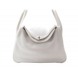 SAC A MAIN HERMES LINDY CUIR BLANC 