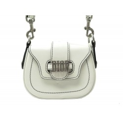 SAC A MAIN DIOR MINI D FENCE CUIR CREME BANDOULIERE LEATHER HAND BAG PURSE 2400€