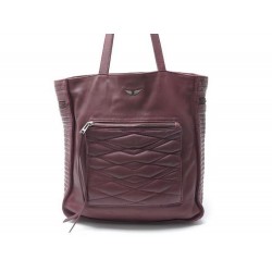 SAC A MAIN ZADIG & VOLTAIRE DOTTIE MAT WCAP2006F EN CUIR BORDEAUX HAND BAG 345€