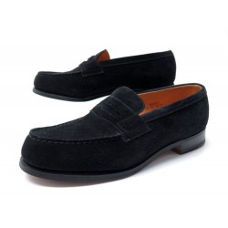 CHAUSSURES JM WESTON MOCASSINS 180 5D 39 DAIM NOIR SUEDE BLACK LOAFER SHOES 610€