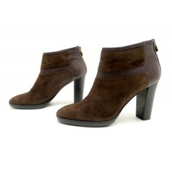 CHAUSSURES LOW BOOTS LORO PIANA EN DAIM MARRON 36 IT 37 FR BOTTINES DEER 950€