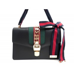 NEUF SAC A MAIN GUCCI SYLVIE 421882 CABAS EN CUIR TOILE WEB HAND BAG PURSE 1980€