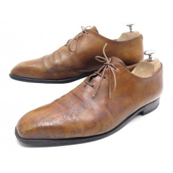 CHAUSSURES BERLUTI 0791 SCRITTO RICHELIEU 3 OEILLETS 9.5 43.5 CUIR MARRON 1770€