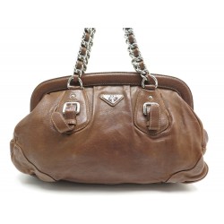 SAC PRADA CUIR MARRON 