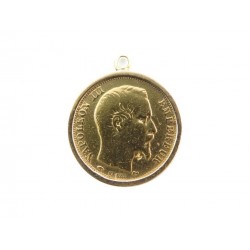 PENDENTIF PIECE 20 FRANCS 1860 NAPOLEON III 8.4GR EN OR JAUNE GOLD COIN PENDANT