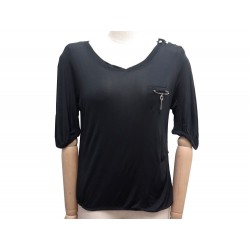 NEUF TSHIRT LOUIS VUITTON TAILLE 38 M NOIR EPINGLE BRELOQUE BLACK TOP 490€