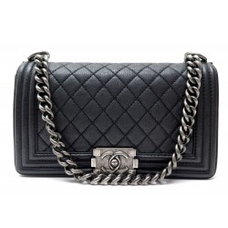 NEUF SAC A MAIN CHANEL BOY CUIR MATELASSE CAVIAR 