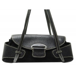 SAC A MAIN TOD'S PORTE EPAULE EN DAIM ET CUIR NOIR BLACK LEATHER HAND BAG 990€