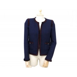 VESTE CHANEL 38 M FEMME EN LAINE BLEU COLLECTION PARIS-MOSCOU 2009 JACKET 5000€