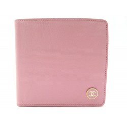 PORTEFEUILLE CHANEL PORTE MONNAIE EN CUIR GRAINE ROSE PINK LEATHER WALLET 420€