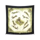 FOULARD HERMES KENYA PAR ROBERT DALLET SOIE NOIR + BOITE BLACK SILK SCARF 370€