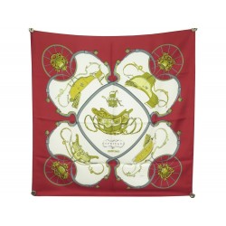 FOULARD HERMES SPRINGS SOIE ROUGE