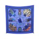 NEUF FOULARD HERMES CUIRS DU DESERT EN SOIE BLEU + BOITE BLUE SILK SCARF 370€