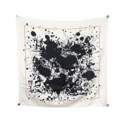 FOULARD HERMES CHEVAL SURPRISE SOIE BLANC