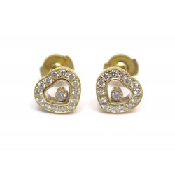 NEUF BOUCLES D'OREILLES CHOPARD HAPPY DIAMONDS 831084 OR JAUNE & DIAMANTS 5745€