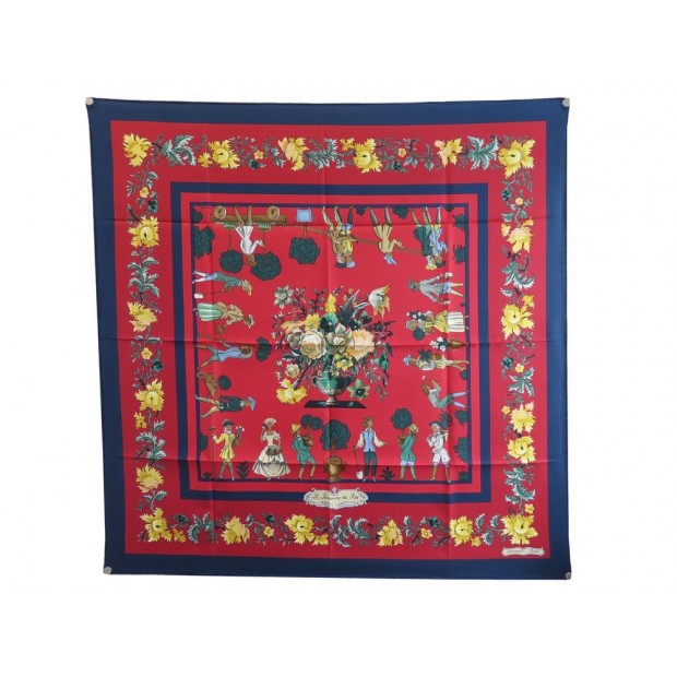 NEUF FOULARD HERMES JARDINIERS DU ROY SOIE CARRE 90 