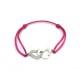 BRACELET DINH VAN DOUBLE COEUR OR BLANC