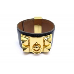 BRACELET HERMES MEDOR CUIR NOIR